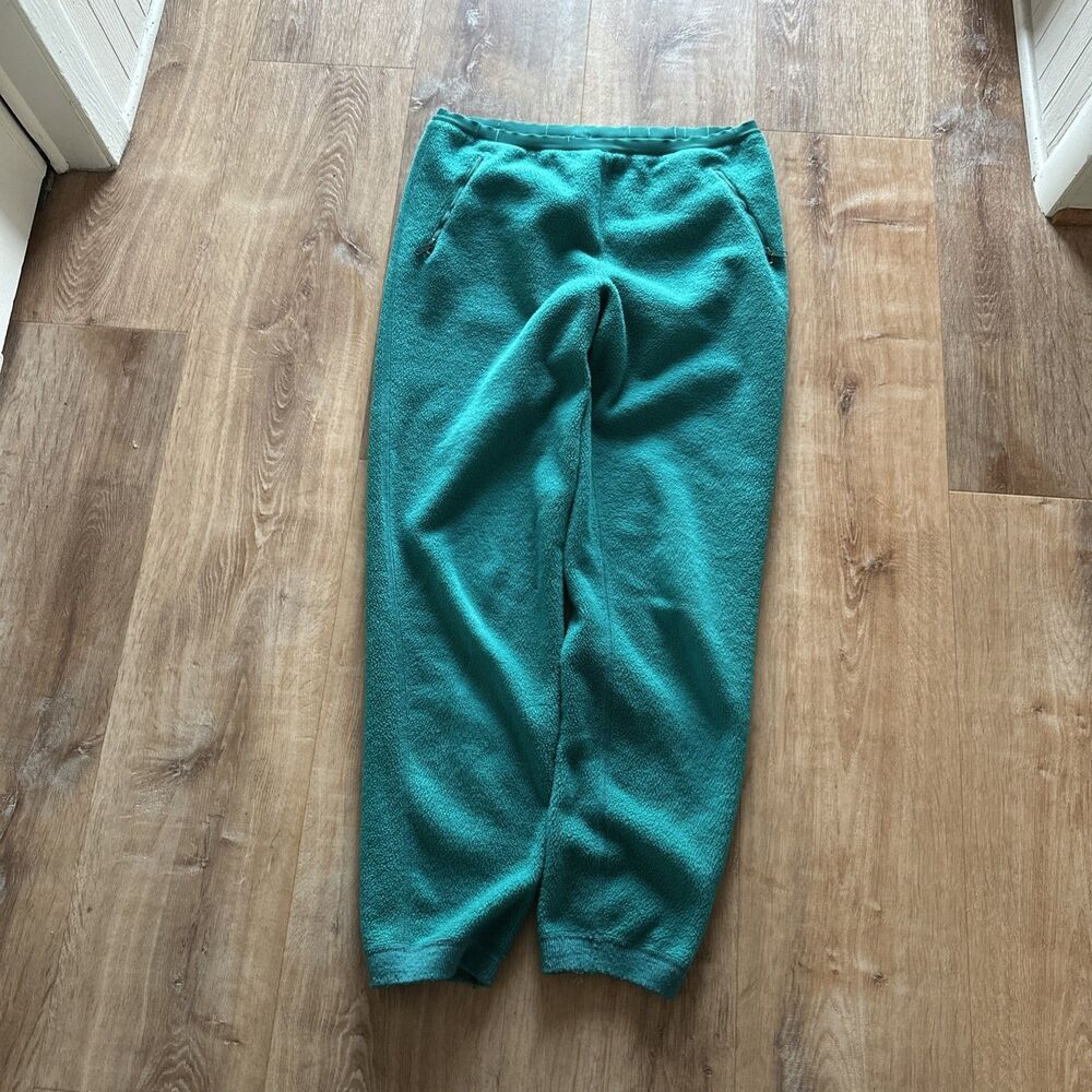 Vintage Patagonia Pants Womens 12 Green 80s 90s USA Made Fleece Sweatpants 25619
